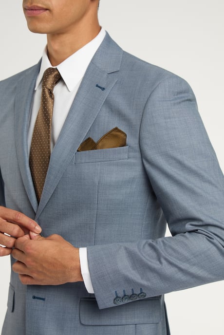 Regular Fit Mid Blue Jacket - Image 3