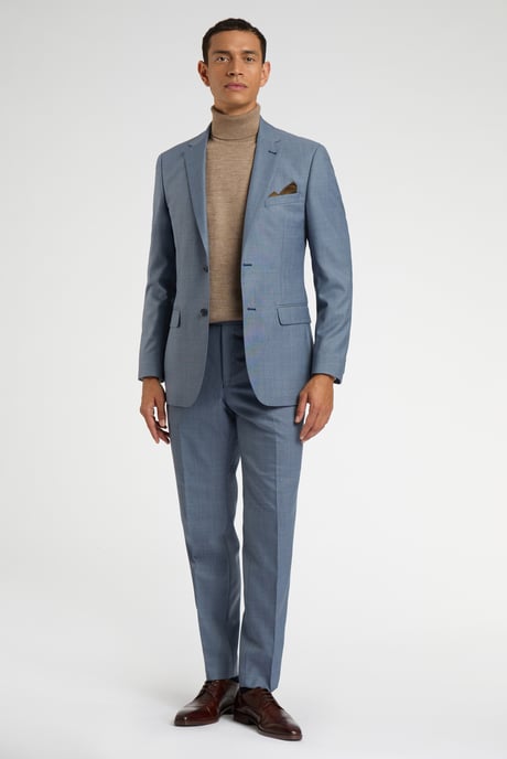 Regular Fit Mid Blue Jacket - Image 4