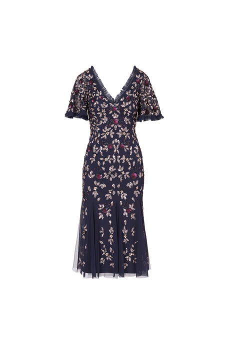 Beaded Mesh Midi Dress - Image 4