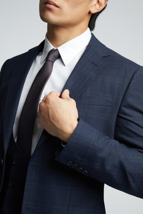 Textured Check Tailored Fit Suit Jacket - Image 2