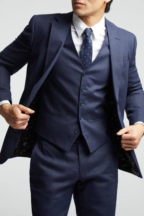 Linen Tailored Fit Suit Jacket - Image 1