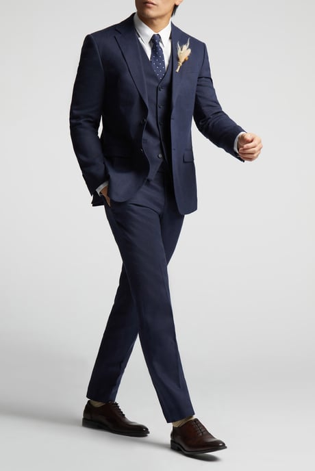 Linen Tailored Fit Suit Jacket - Image 3