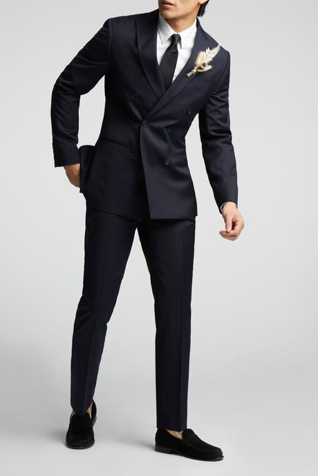 Chalk Stripe Tailored Fit Suit Jacket - Image 3