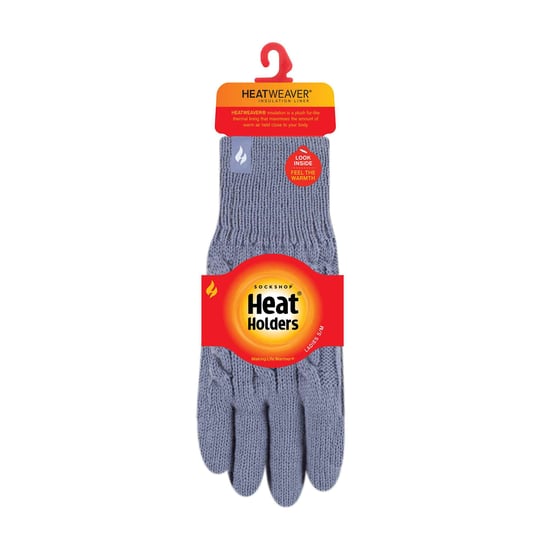 Kabelstickad 2.3 Tog Fleece Fodrad Thermo Vinterhandskar för damer - Image 2