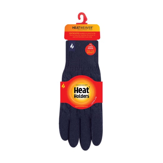 Kabelstickad 2.3 Tog Fleece Fodrad Thermo Vinterhandskar för damer - Image 2