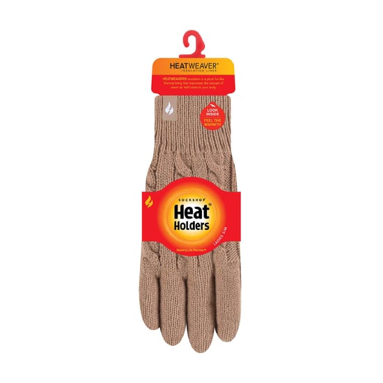 Kabelstickad 2.3 Tog Fleece Fodrad Thermo Vinterhandskar för damer - Image 2