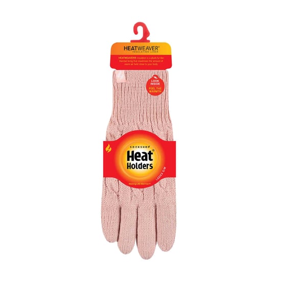 Kabelstickad 2.3 Tog Fleece Fodrad Thermo Vinterhandskar för damer - Image 2