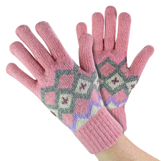 Ladies Wool Gloves | Winter Cute Fairisle Gloves for Cold Weather - Image 1