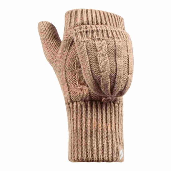 Ladies Cable Knit 2.3 Tog Thermal Winter Fingerless Converter Gloves - Image 1