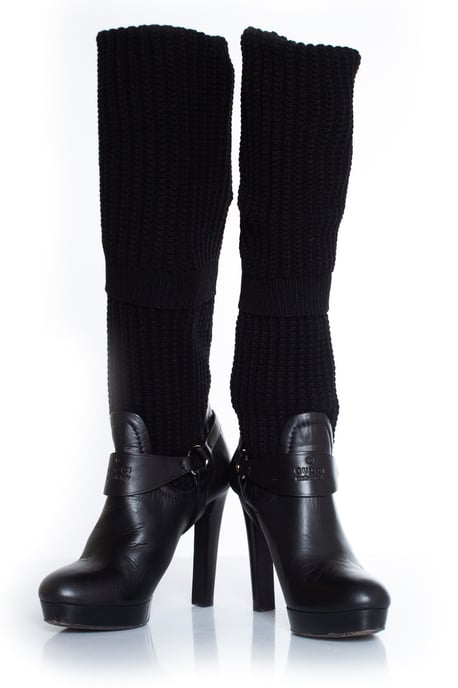 Black over knee sock boots - Image 3