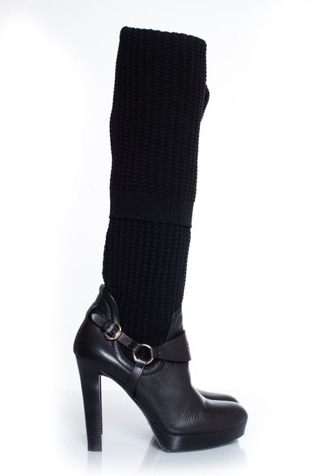 Black over knee sock boots - Image 5