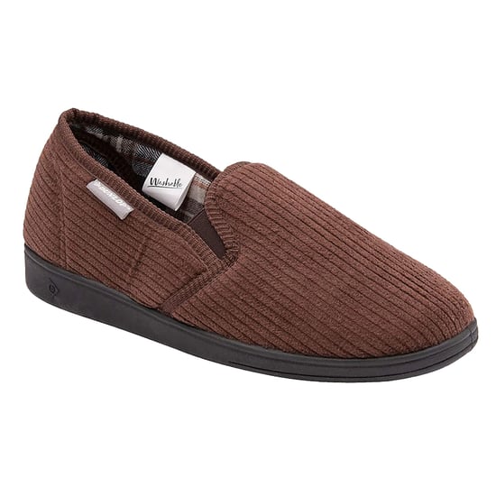 Mens Tartan Lined Slippers With Memory Foam - Image 2
