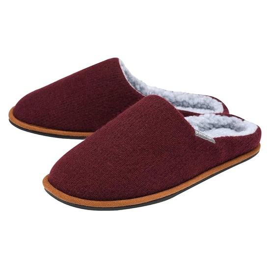 Mens Plush Lined Mule Slippers With Memory Foam - Image 1