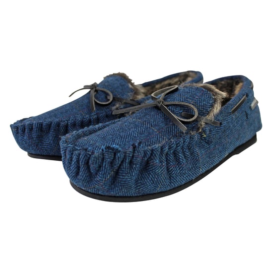 Mens Moccasin Slippers with Memory Foam - Image 1