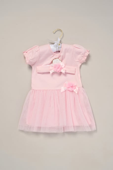 Rose Ribbon Detail Dress and Headband Outfit Set - Image 2