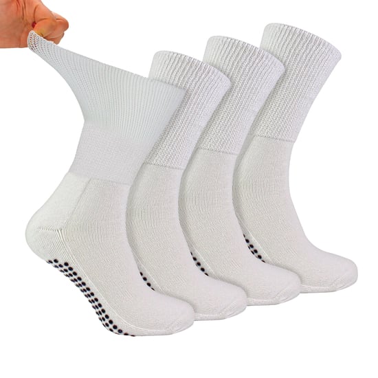 4 Pack Bamboo Diabetic Socks With Grips for Men and Women - Image 1