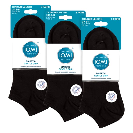 9 Pack Mens Diabetic Trainer Socks | Non Elastic Extra Wide Ankle Socks - Image 2