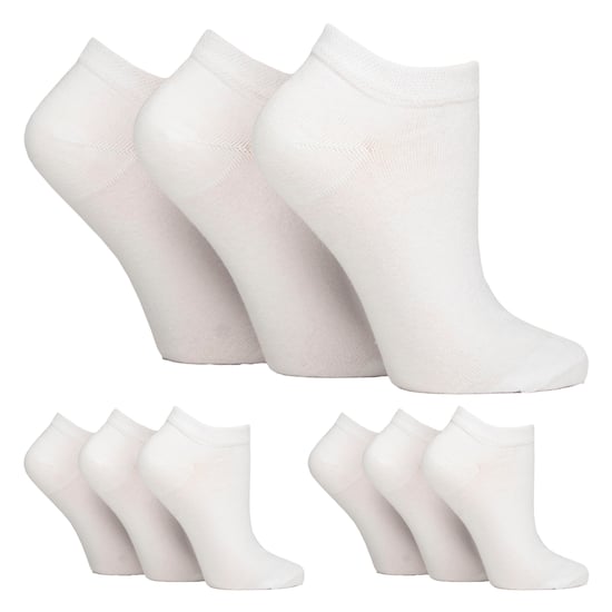9 Pairs Ladies Diabetic Trainer Socks | Ankle Socks Swollen Feet - Image 1