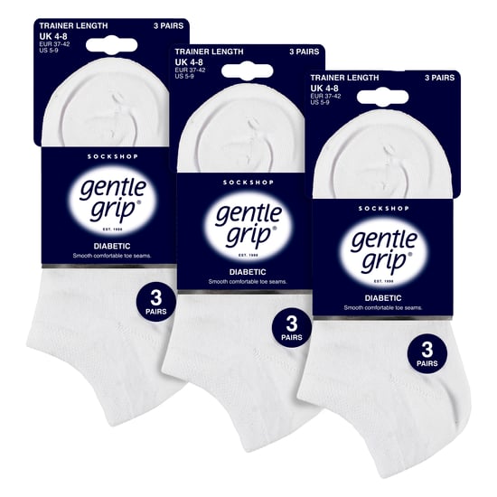 9 Pairs Ladies Diabetic Trainer Socks | Ankle Socks Swollen Feet - Image 2