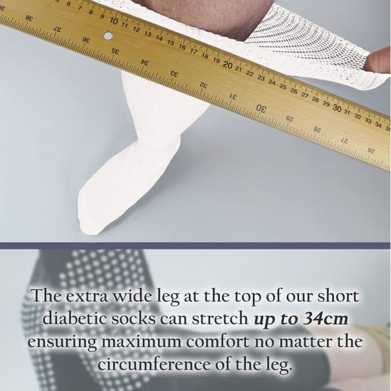 4 Pack Long Bamboo Diabetic Socks With Grips for Men and Women - Image 5
