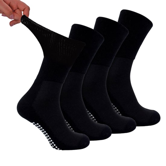 4 Pack Bamboo Diabetic Socks With Grips for Men and Women - Image 1