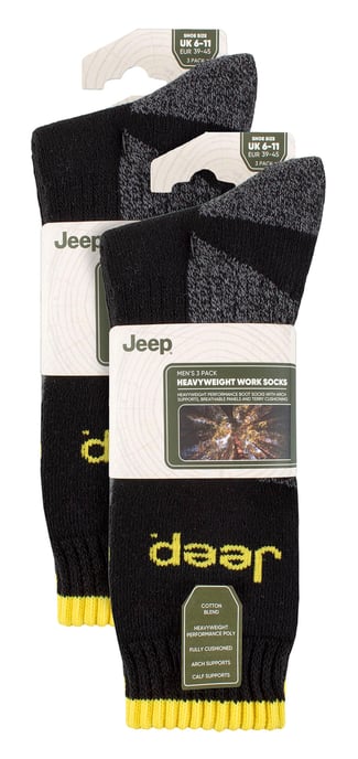 Mens 6 Pack Heavy Duty Work Socks with Reinforced Heel and Toe - Image 2