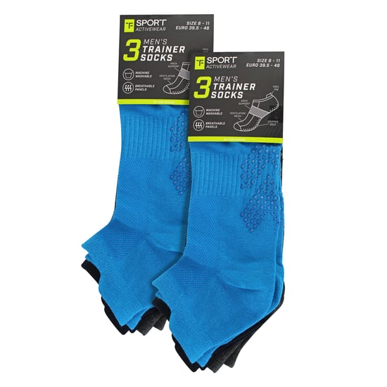 6 Pack Mens Yoga Pilates Non Slip Socks | Breathable Cushioned Gym Socks - Image 2