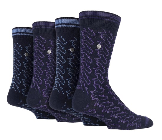 4 Pack Mens Cotton Dress Socks | Spirit Square Knit Socks - Image 1