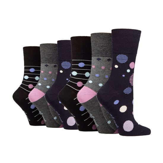 6 Pack Ladies Non Elastic Loose Top Bamboo Socks - Image 1