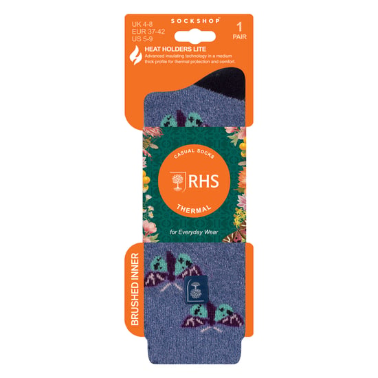 Termosockor för kvinnor | Tunna blommönstrade fleecesockor - Image 2