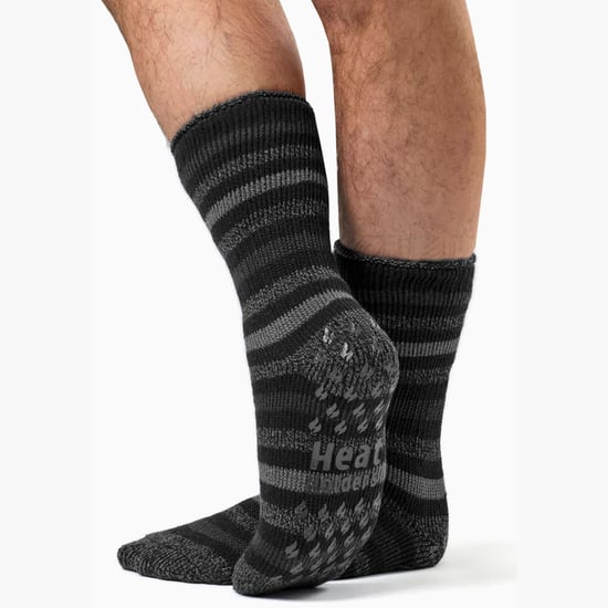 Mens Twist Patterned Fleece Lined Thermal Slipper Socks - Image 3