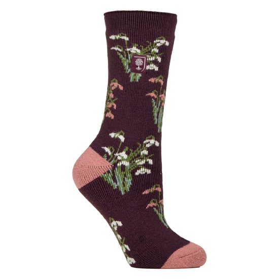 Dames Thermosokken | Dunne Bloemenpatroon Fleece Sokken - Image 1