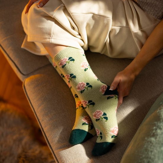 Dames Thermosokken | Dunne Bloemenpatroon Fleece Sokken - Image 2