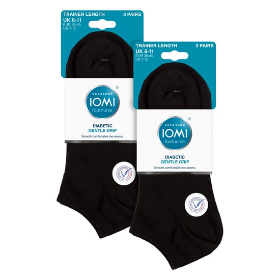 6 Pack Mens Diabetic Trainer Socks | Cushioned Foot Wide Ankle Socks - Image 2