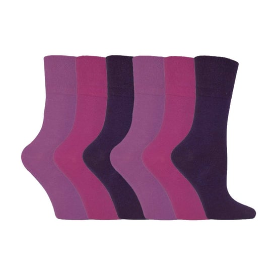 6 Pack Ladies Non Elastic Cotton Diabetic Socks with Seamless Toe - Image 1