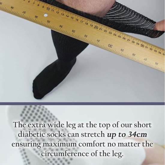 4 Pack Long Bamboo Diabetic Socks With Grips for Men and Women - Image 5
