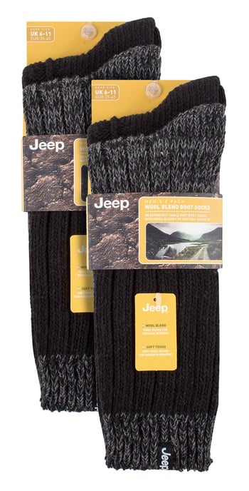 Heren 4-pack Merinowol Wandelsokken | Geribbelde Kabelgebreide Wolmix Bootsokken - Image 2