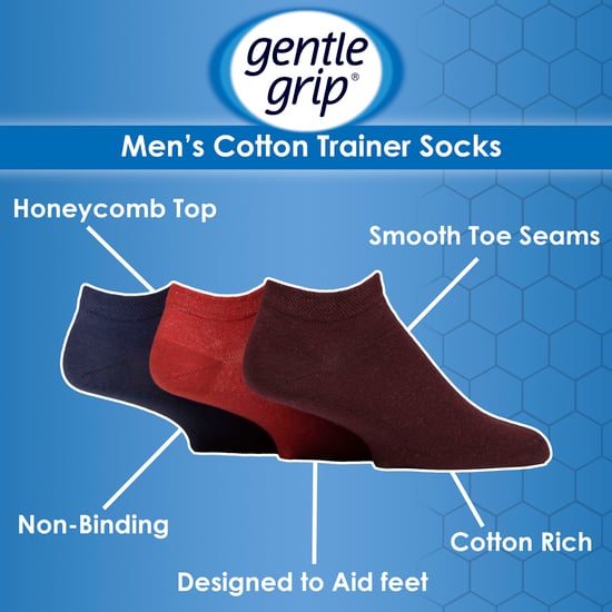 9 Pack Mens Diabetic Trainer Socks, Swollen Feet Wide Ankle Socks - Image 3