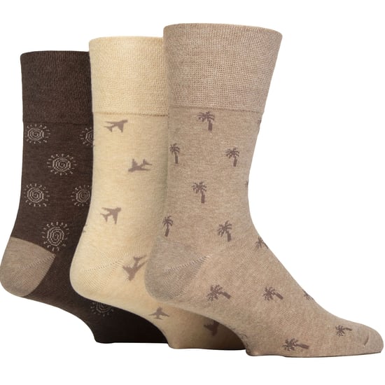 6 Pack Mens Non Elastic Square Patterned Cotton Socks for Poor Circulation - Image 3