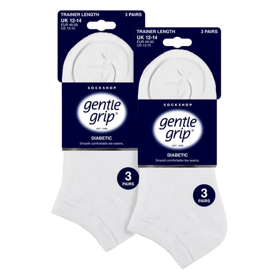 6 Pack Mens Diabetic Trainer Socks | Loose Top Wide Ankle Socks - Image 2