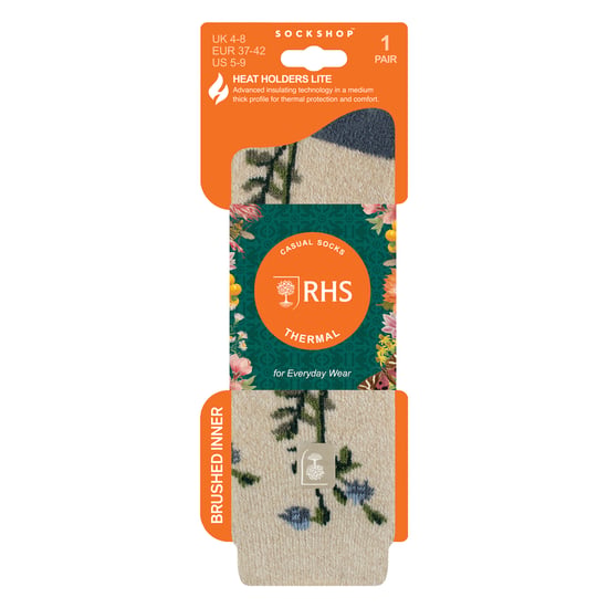 Termosockor för kvinnor | Tunna blommönstrade fleecesockor - Image 2