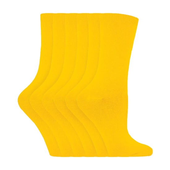 6 Pairs Ladies Plain Cotton Rich Dress Socks - Image 1