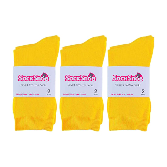 6 Pairs Ladies Plain Cotton Rich Dress Socks - Image 2