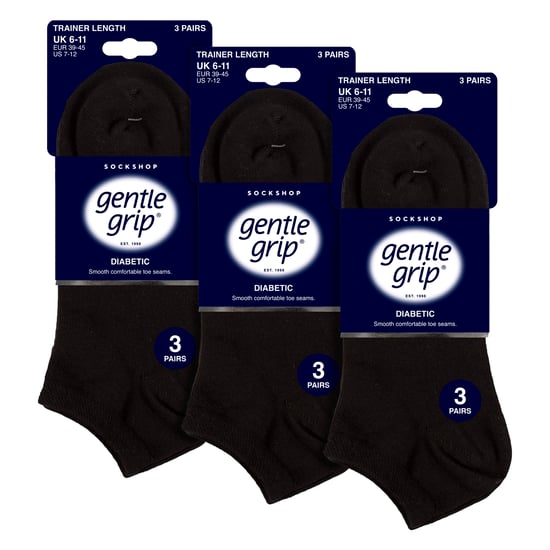 9 Pack Mens Diabetic Trainer Socks, Swollen Feet Wide Ankle Socks - Image 2