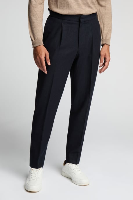 Flannel Trousers in Navy - Image 1