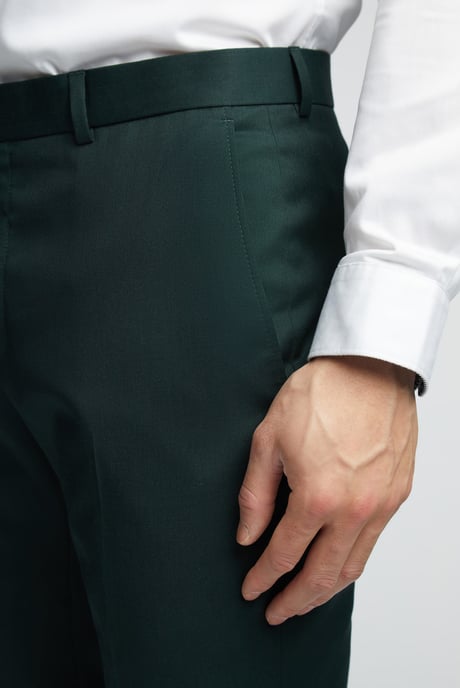 Twill Tailored Fit Suit Trousers - Image 2