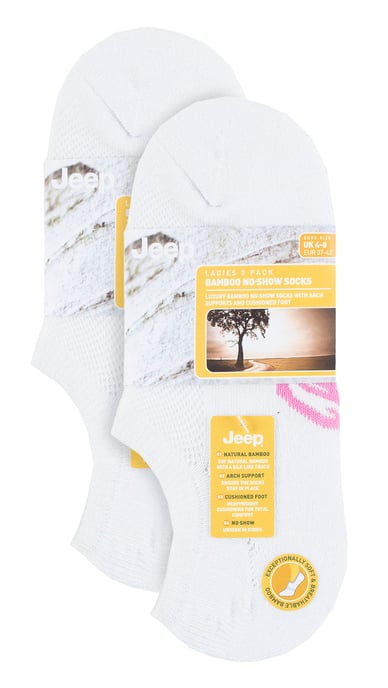 Ladies 6 Pack Bamboo No Show Socks | Invisible Socks with Heel Grip - Image 2