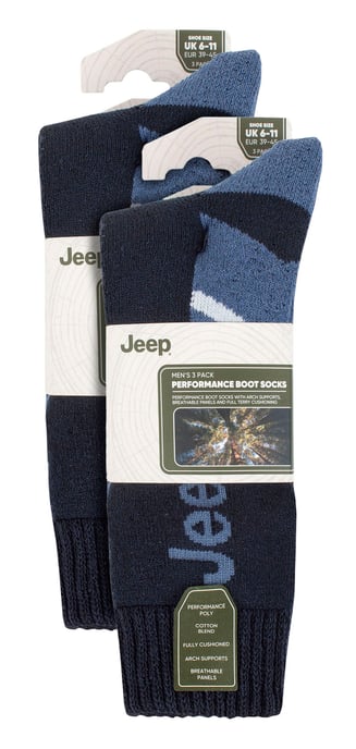 Mens 6 Pack Walking Boot Socks | Polyester Outdoor Socks for Hiking - Image 2