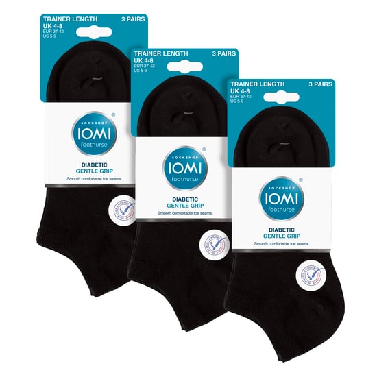 9 Pack Womens Diabetic Trainer Socks | Wide Ankle Socks for Swollen Feet - Image 2