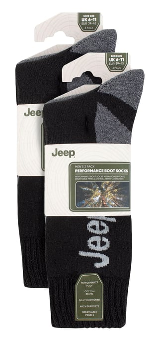Mens 6 Pack Walking Boot Socks | Polyester Outdoor Socks for Hiking - Image 2